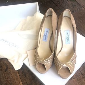 Jimmy Choo Kilda nude suede heels